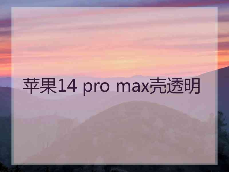 苹果14 pro max壳透明