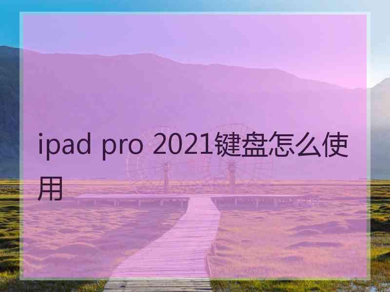 ipad pro 2021键盘怎么使用