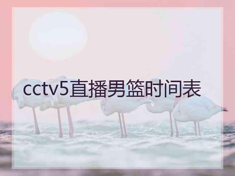 cctv5直播男篮时间表