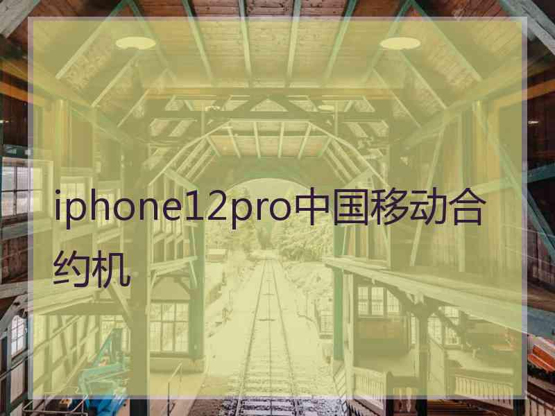 iphone12pro中国移动合约机