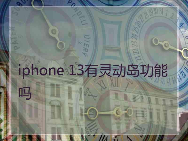 iphone 13有灵动岛功能吗