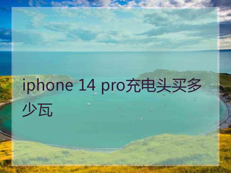 iphone 14 pro充电头买多少瓦