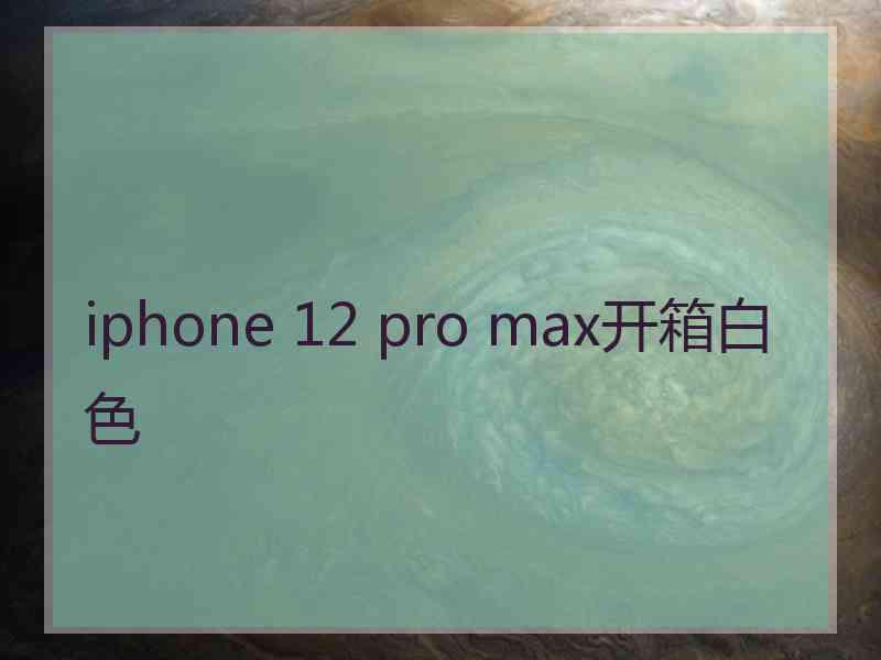 iphone 12 pro max开箱白色