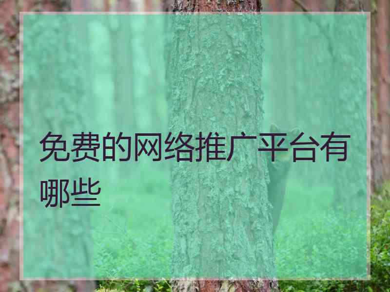 免费的网络推广平台有哪些