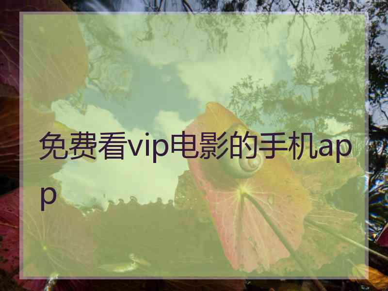 免费看vip电影的手机app