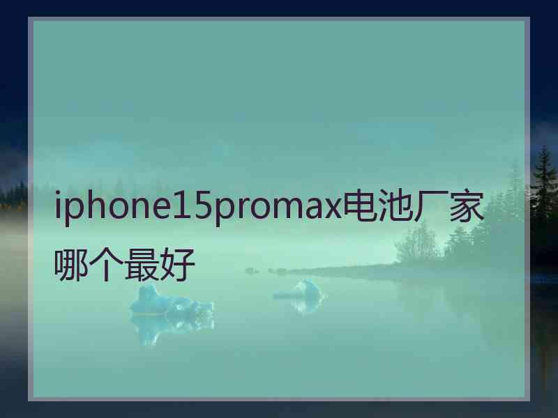 iphone15promax电池厂家哪个最好