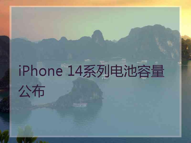 iPhone 14系列电池容量公布