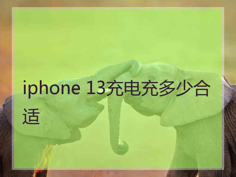 iphone 13充电充多少合适