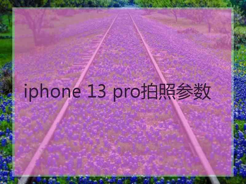 iphone 13 pro拍照参数