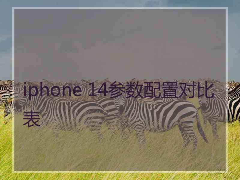 iphone 14参数配置对比表