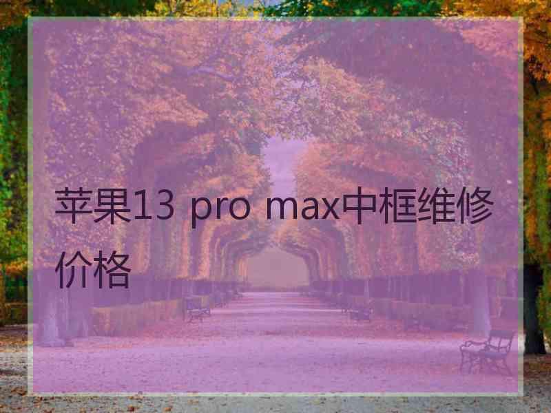 苹果13 pro max中框维修价格