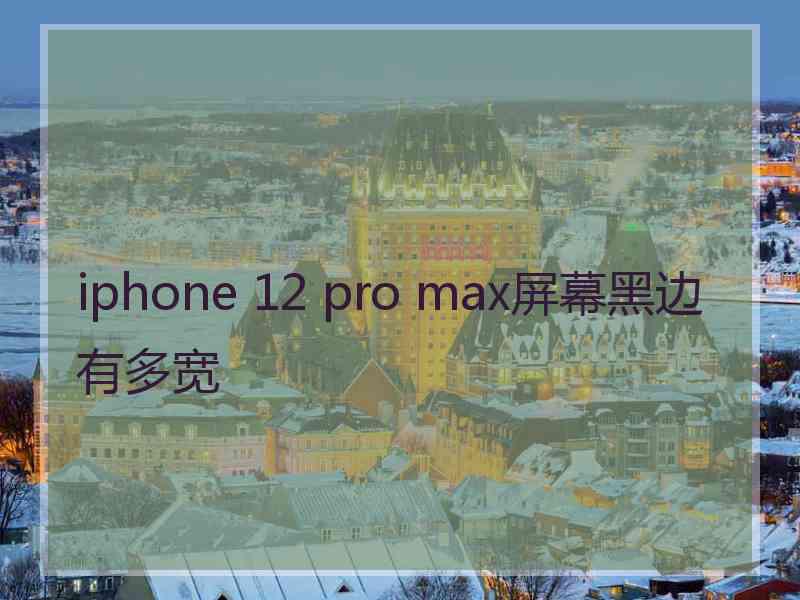 iphone 12 pro max屏幕黑边有多宽