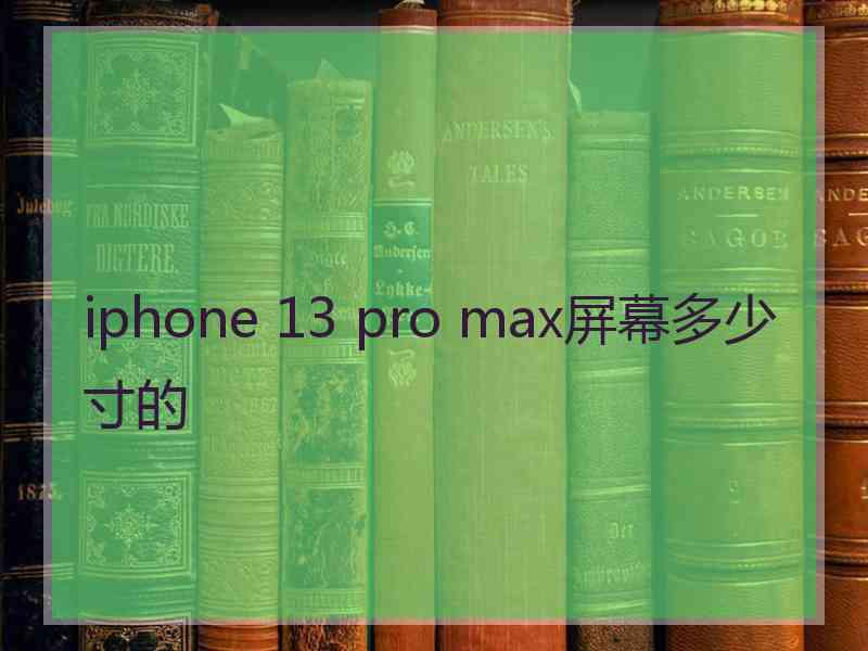 iphone 13 pro max屏幕多少寸的