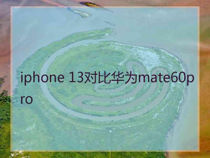 iphone 13对比华为mate60pro