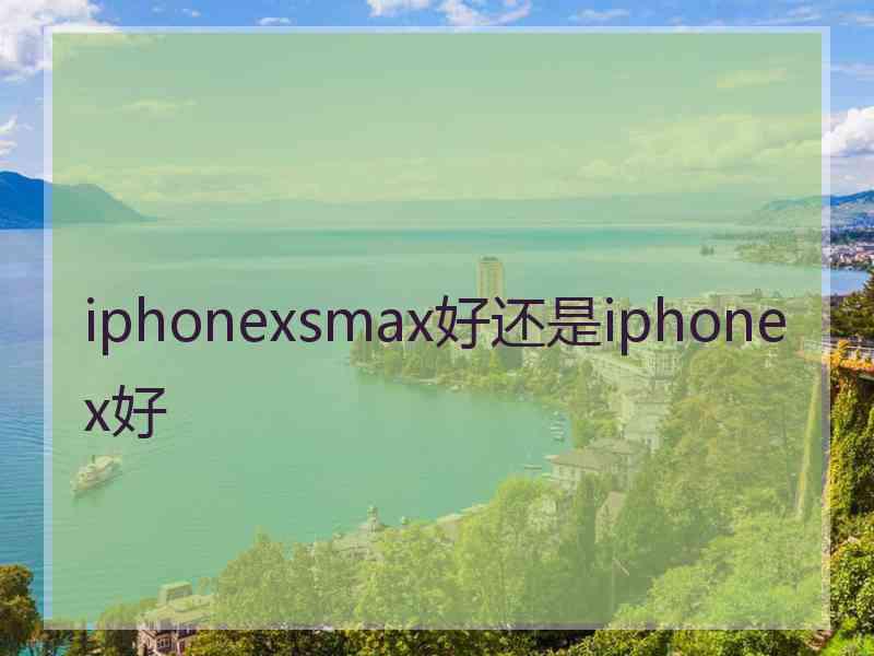 iphonexsmax好还是iphonex好