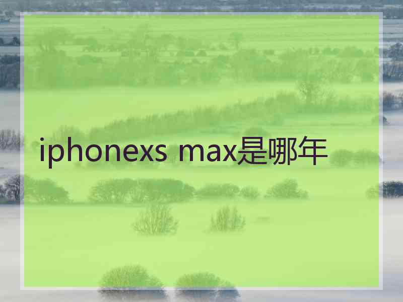 iphonexs max是哪年