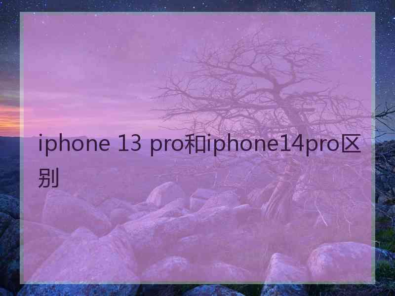 iphone 13 pro和iphone14pro区别