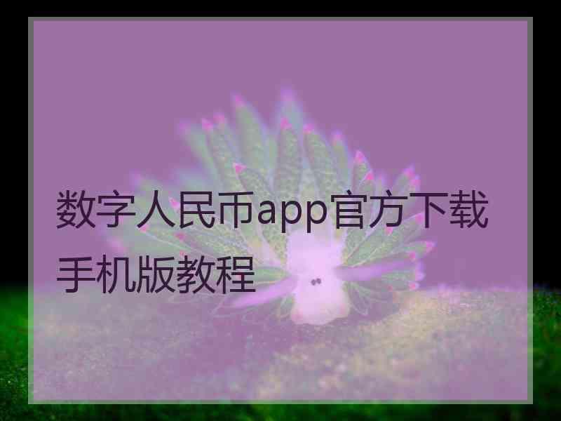 数字人民币app官方下载手机版教程