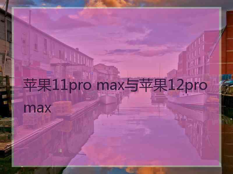 苹果11pro max与苹果12pro max