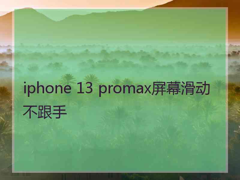 iphone 13 promax屏幕滑动不跟手