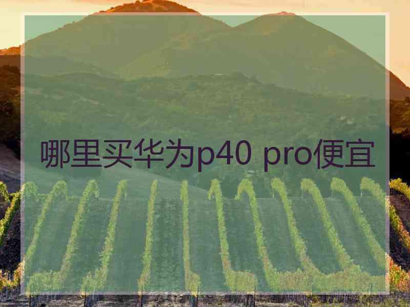 哪里买华为p40 pro便宜