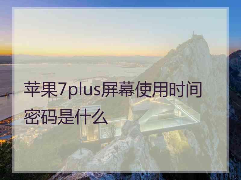 苹果7plus屏幕使用时间密码是什么