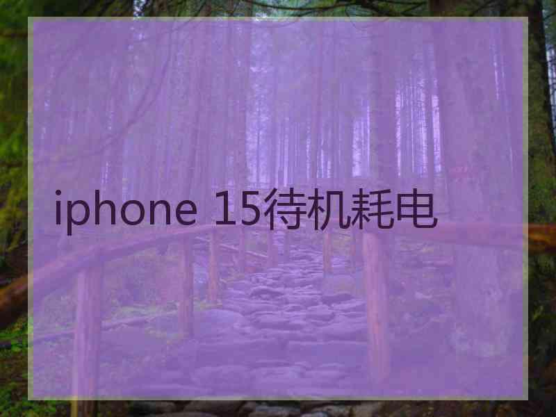 iphone 15待机耗电