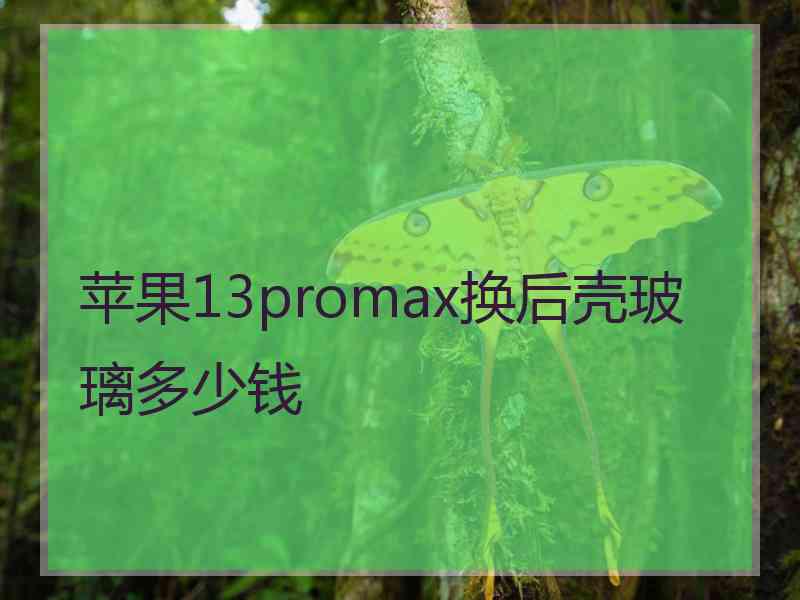 苹果13promax换后壳玻璃多少钱