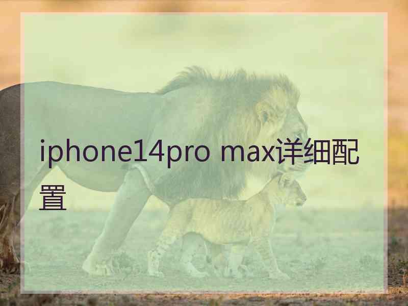 iphone14pro max详细配置