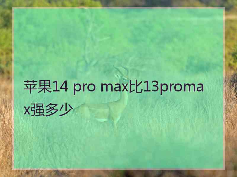 苹果14 pro max比13promax强多少