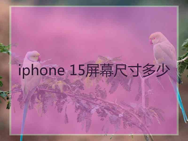 iphone 15屏幕尺寸多少