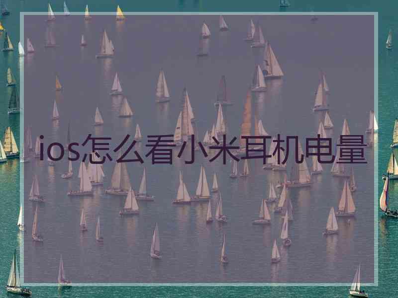 ios怎么看小米耳机电量