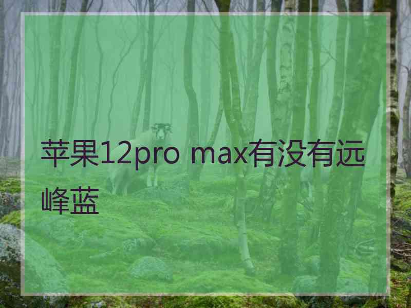 苹果12pro max有没有远峰蓝