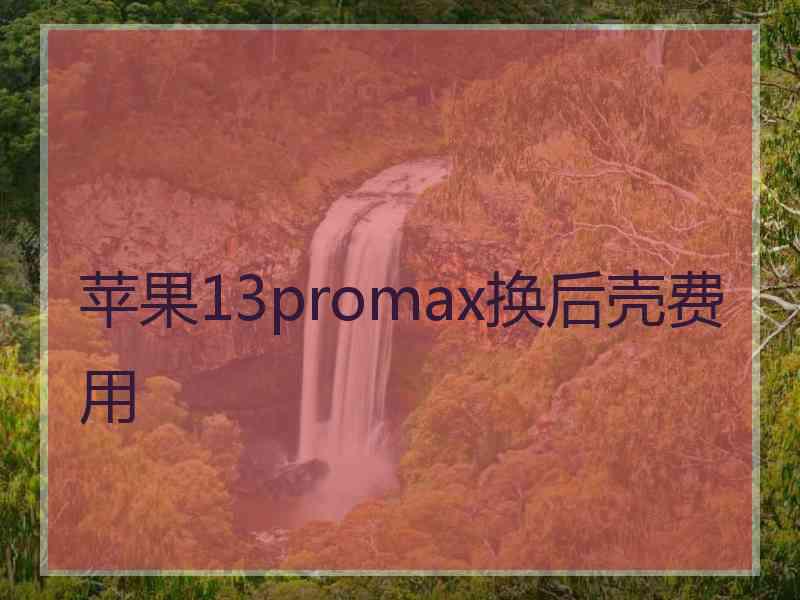 苹果13promax换后壳费用