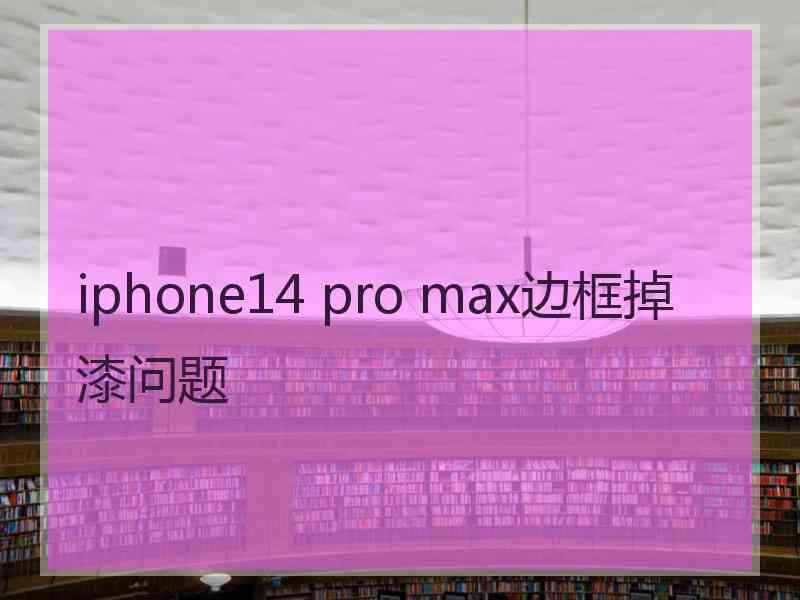 iphone14 pro max边框掉漆问题