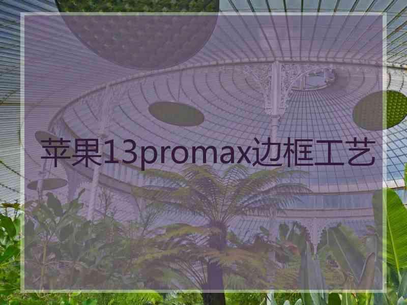 苹果13promax边框工艺