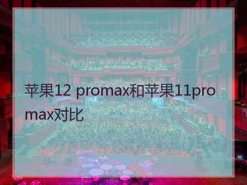 苹果12 promax和苹果11promax对比