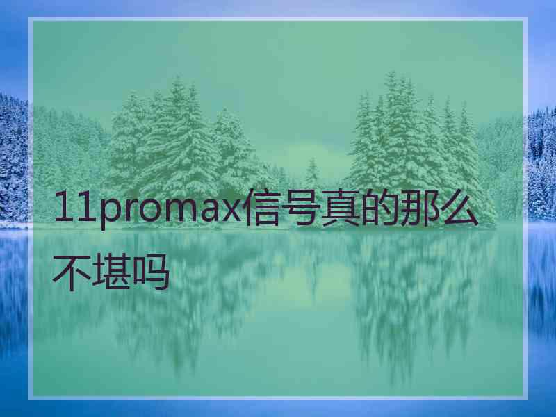 11promax信号真的那么不堪吗