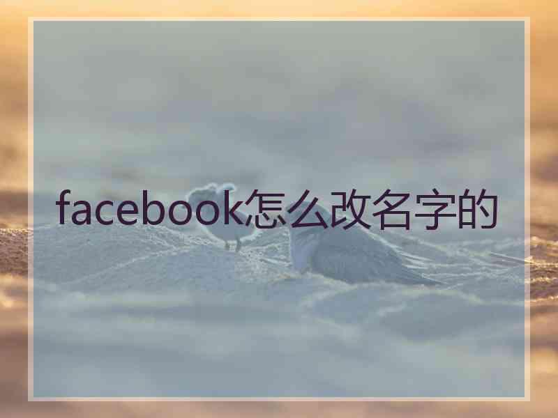 facebook怎么改名字的