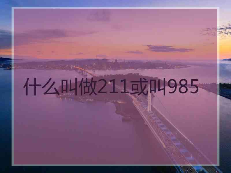 什么叫做211或叫985