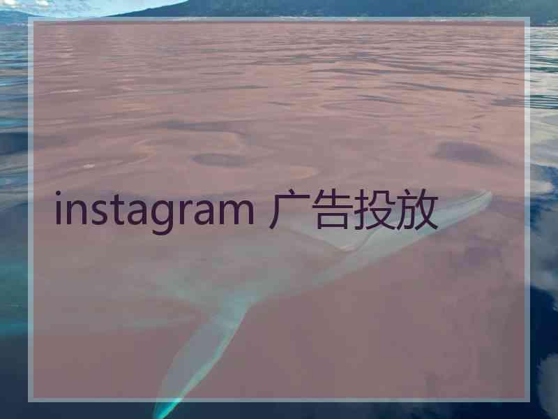 instagram 广告投放