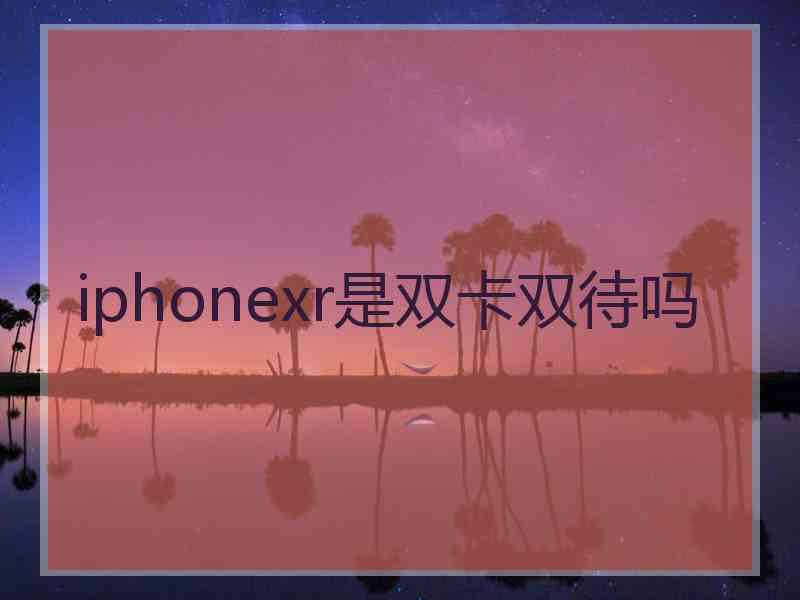 iphonexr是双卡双待吗