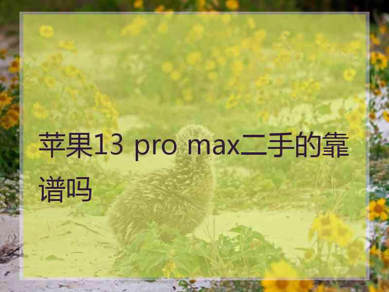 苹果13 pro max二手的靠谱吗