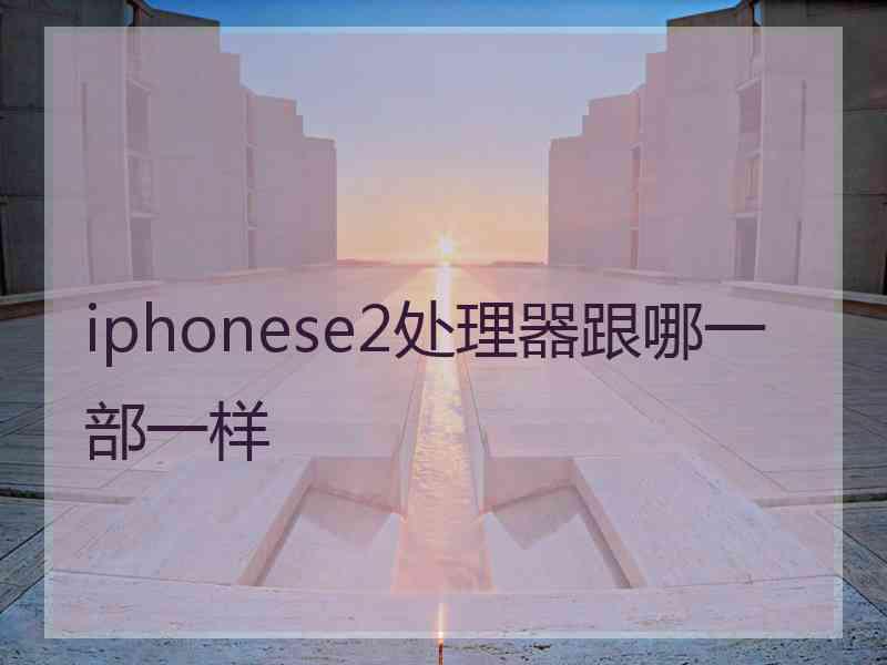 iphonese2处理器跟哪一部一样