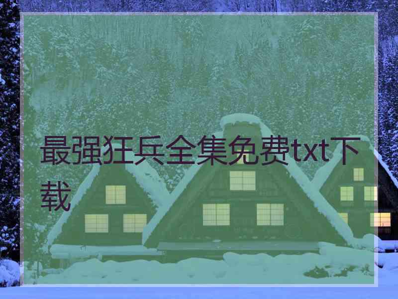 最强狂兵全集免费txt下载