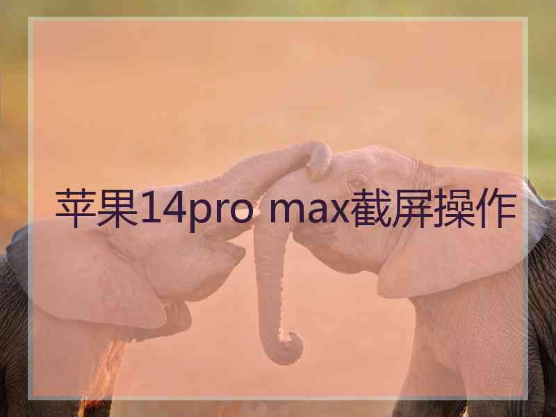 苹果14pro max截屏操作