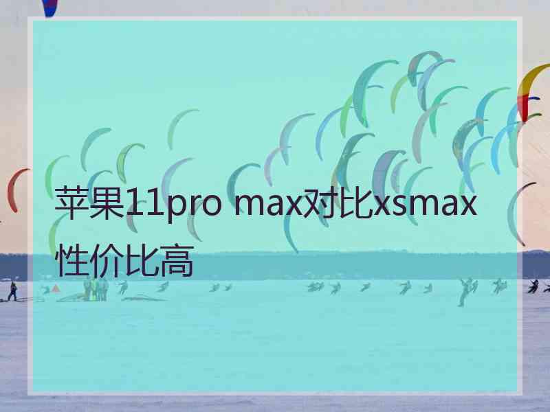 苹果11pro max对比xsmax性价比高