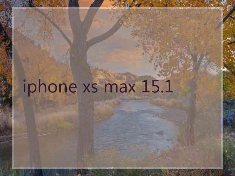 iphone xs max 15.1