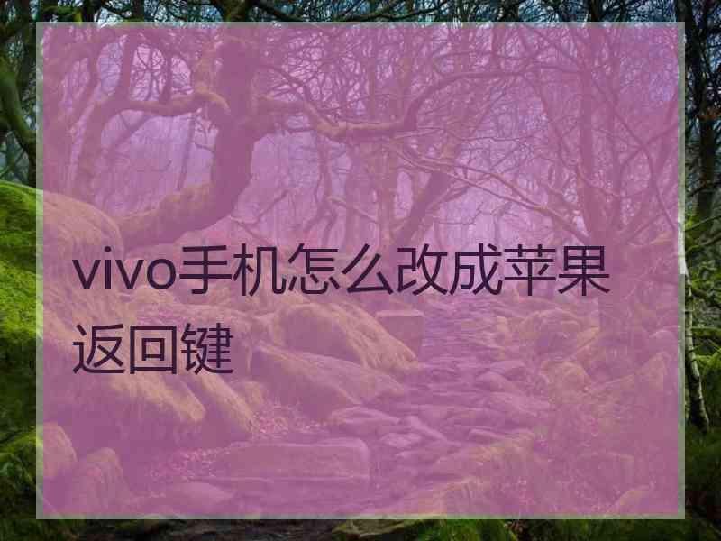 vivo手机怎么改成苹果返回键