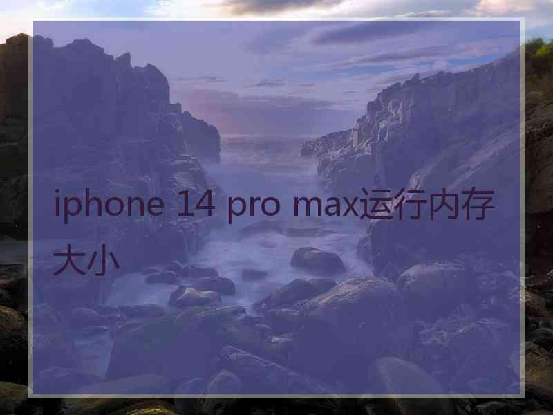 iphone 14 pro max运行内存大小